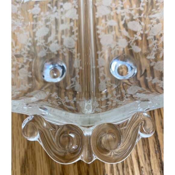 Vintage Footed Divided Dish Relish Floral Flower - Picture 5 of 11